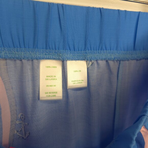 NWOT Lilly Pulitzer Bal Harbour Palazzo Blue A Lil Nauti Engineered Pants  Small - Picture 12 of 13